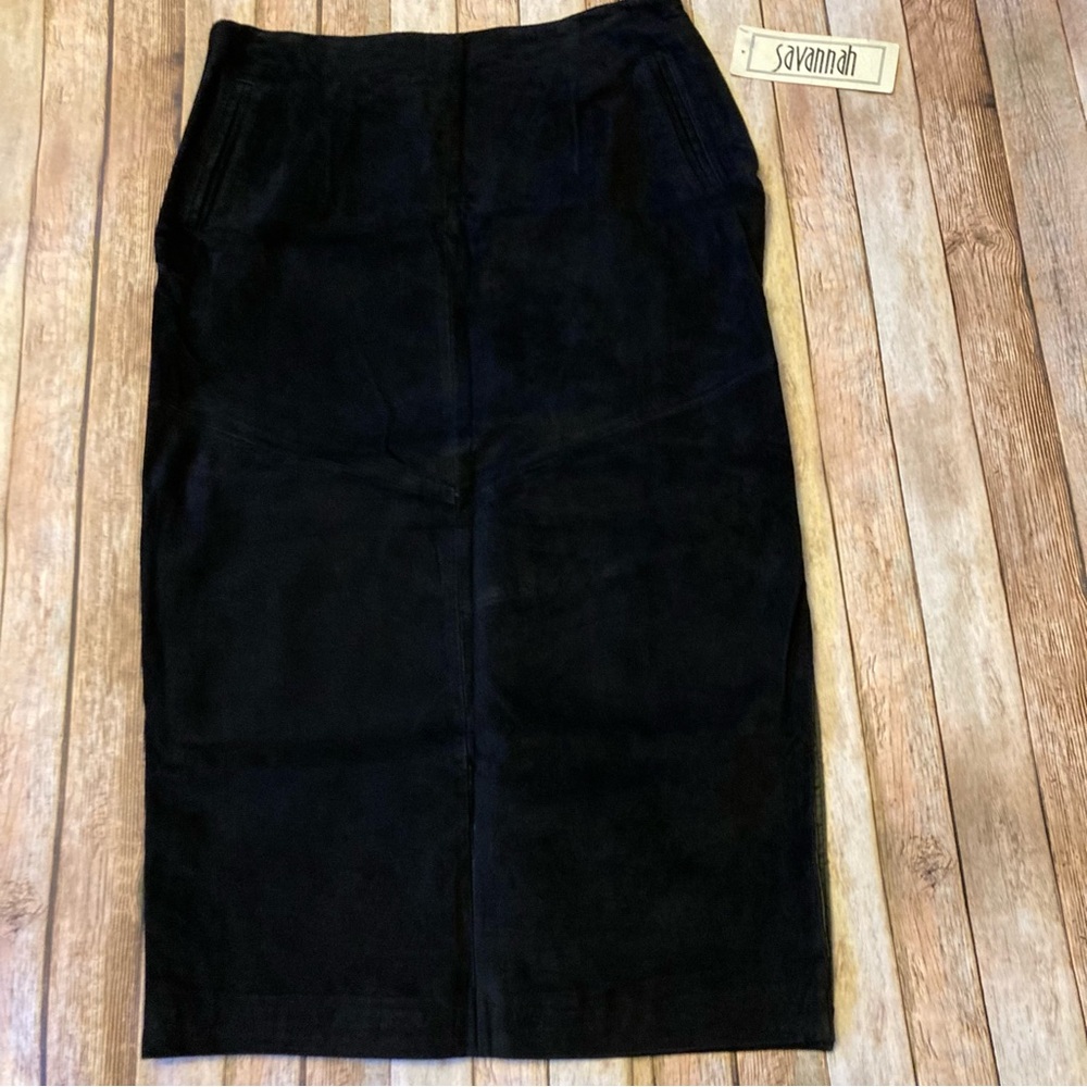 Savannah Elegant Black Suede Pencil Skirt size 14 possibly new with out tags